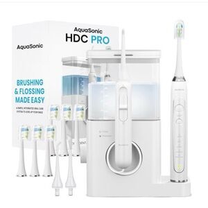 AquaSonic Home Dental Center PRO – Brushing and Flossing Made Easy- White